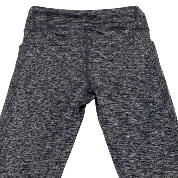 Athleta Girl School Day Ribbed Tight Leggings XL Gray Stretch Logo Elastic Waist - Picture 13 of 15